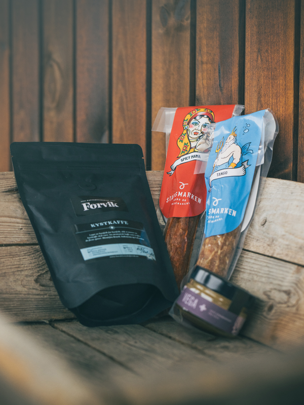 Gavepakke — Spekepølse, kaffe og honning